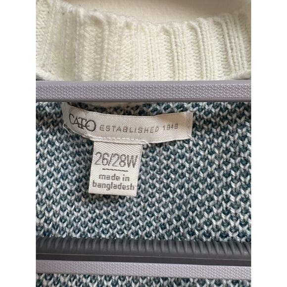 Cato Sweater Duster Size 26/28W Women’s Cream Gray Green - Picture 3 of 3